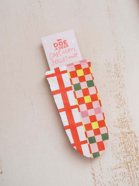 Fa La La Flannel Cast Iron Skillet Mitt