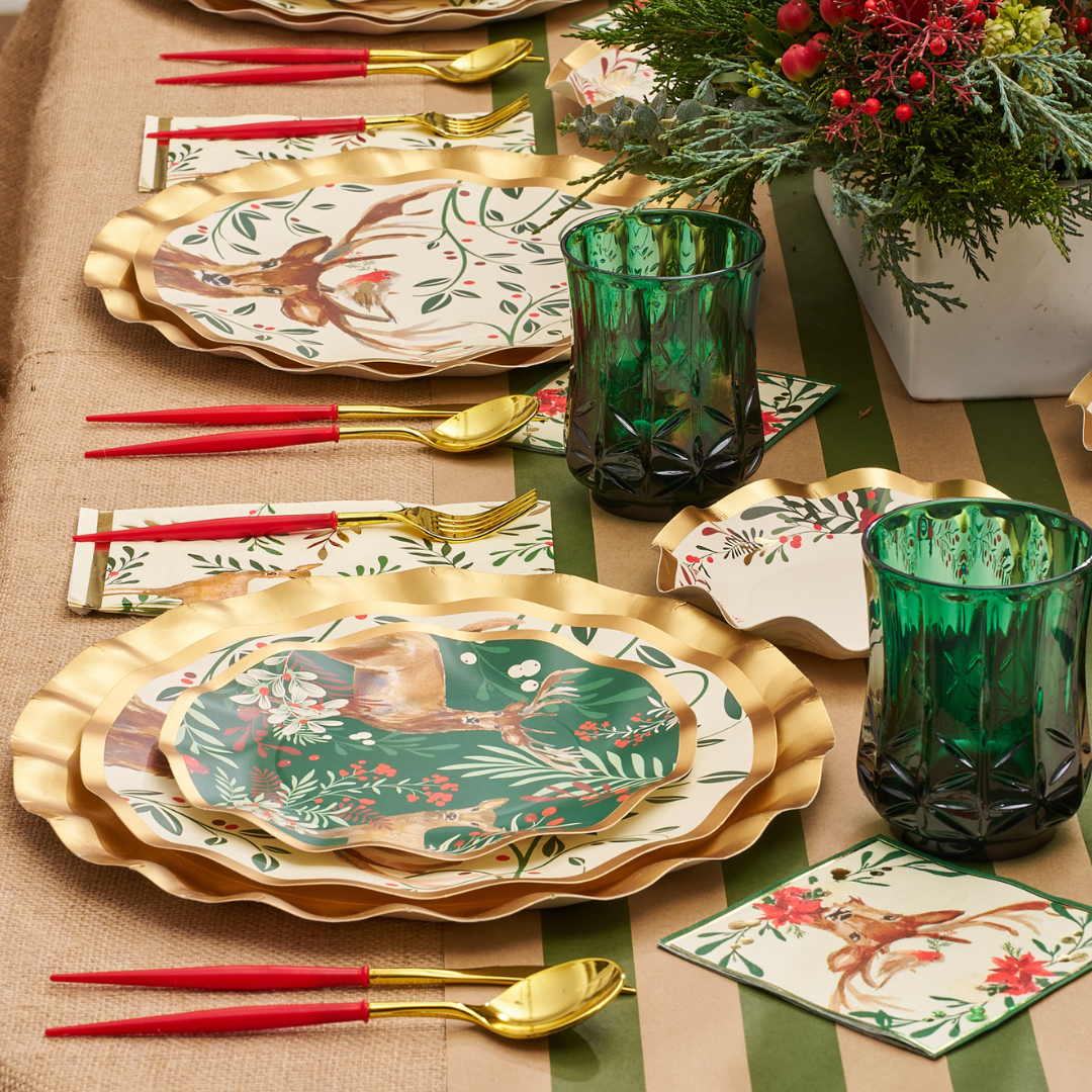 Green Acacia w/ Gold Spreader, Christmas Forest