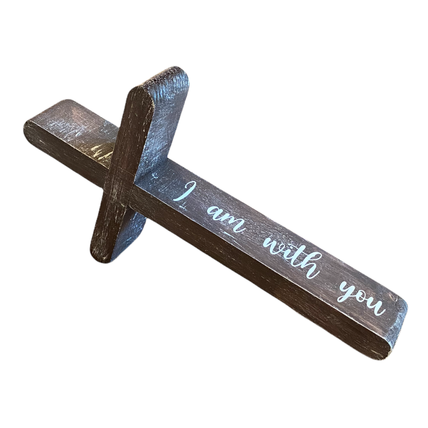 I Am With You Cross- Brown Rustic
