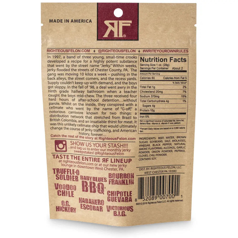 Righteous Felon Craft Jerky