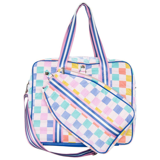 Multicolored Checker Pickleball Bag