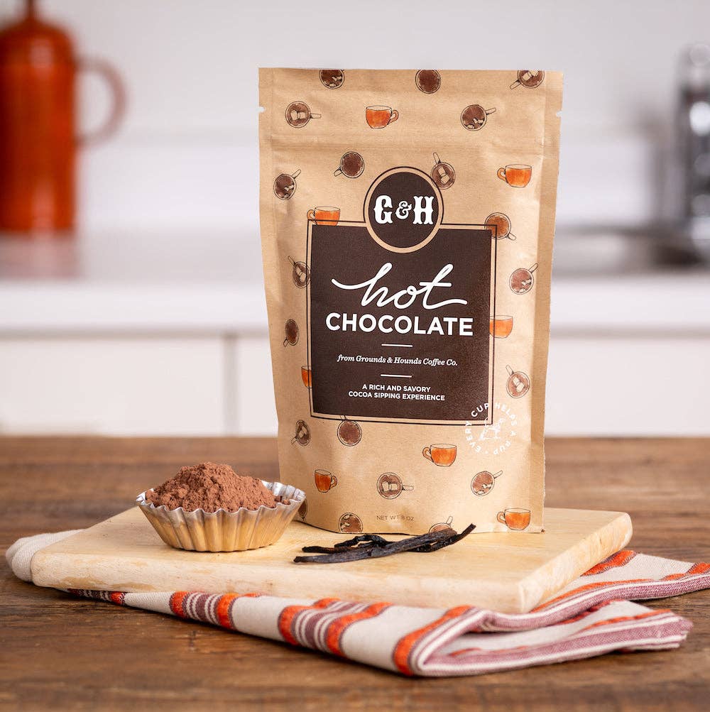 Mezcla para chocolate caliente con 70% de chocolate Arriba ecuatoriano de herencia.
