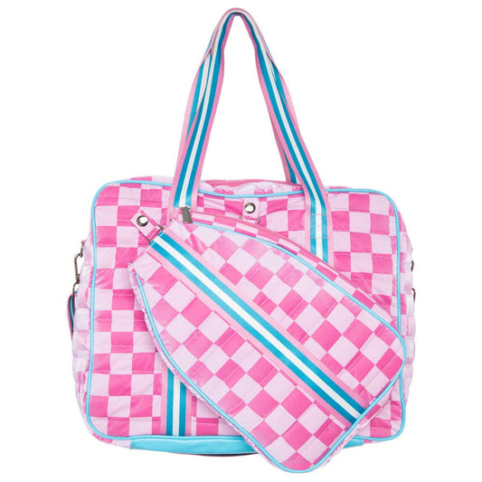 Pink Checkerprint Pickleball Sling Bag