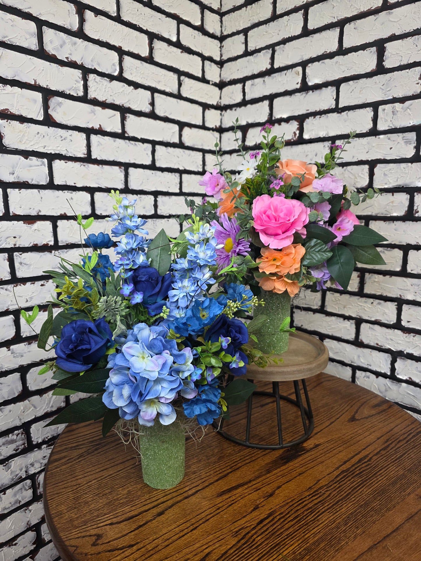 Silk Cemetery Vase Arrangements