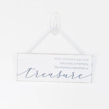 Wood Hanging Sign-Memory becomes a treasure