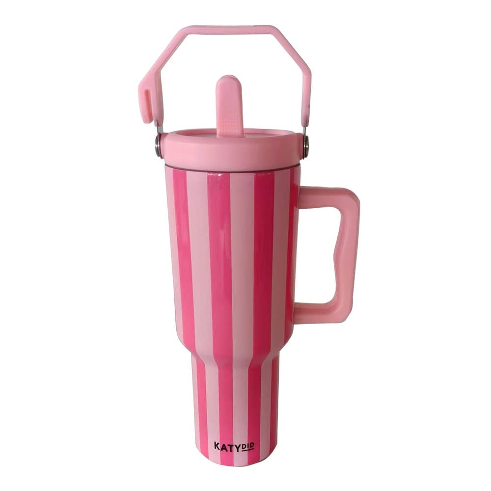 Pink and Hot Pink Striped 38 Oz Easter Cabana Jug Tumbler