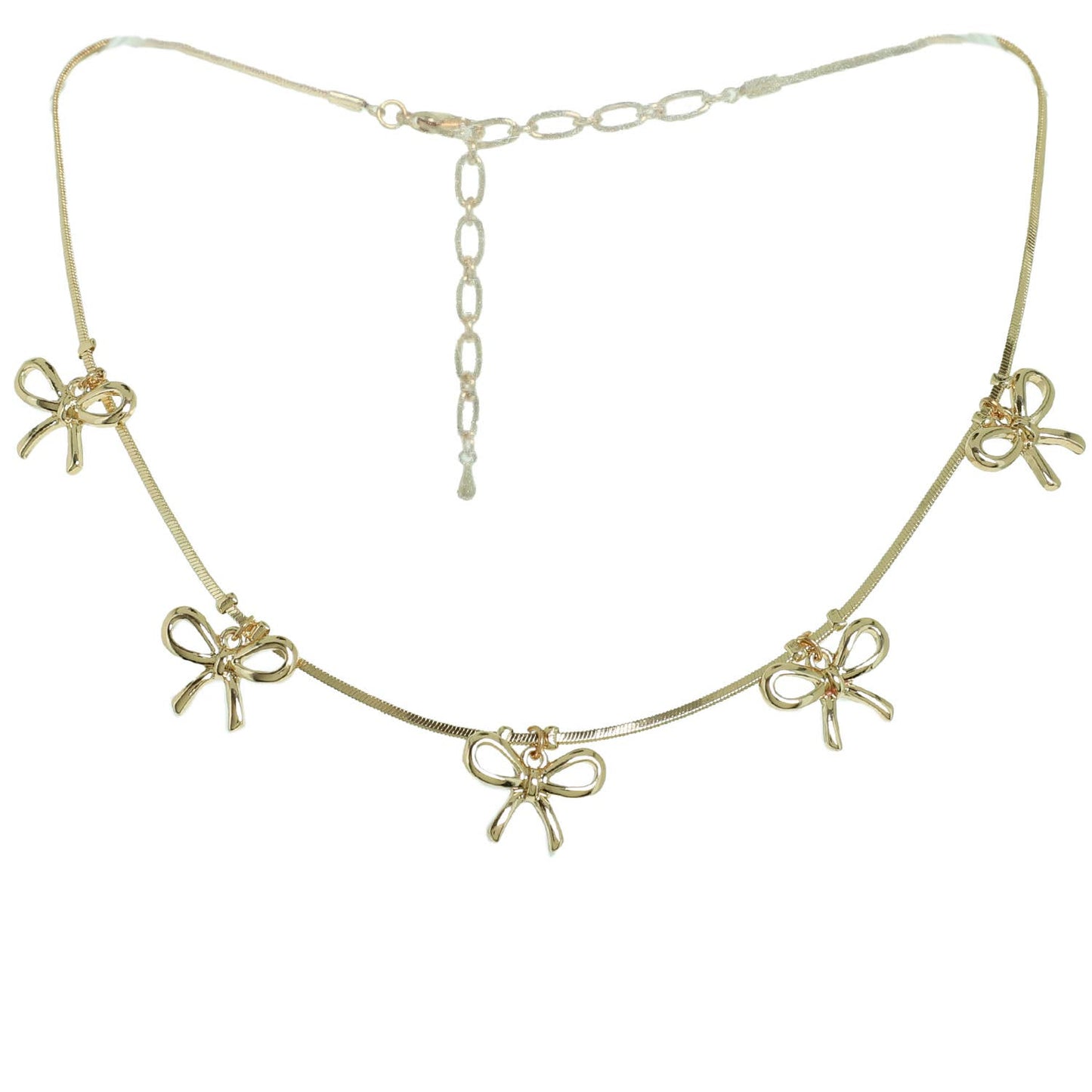 Collar de cadena con lazo y nudo de espiga