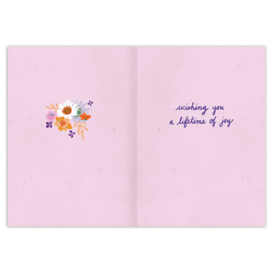 Floral Cake Wedding Card