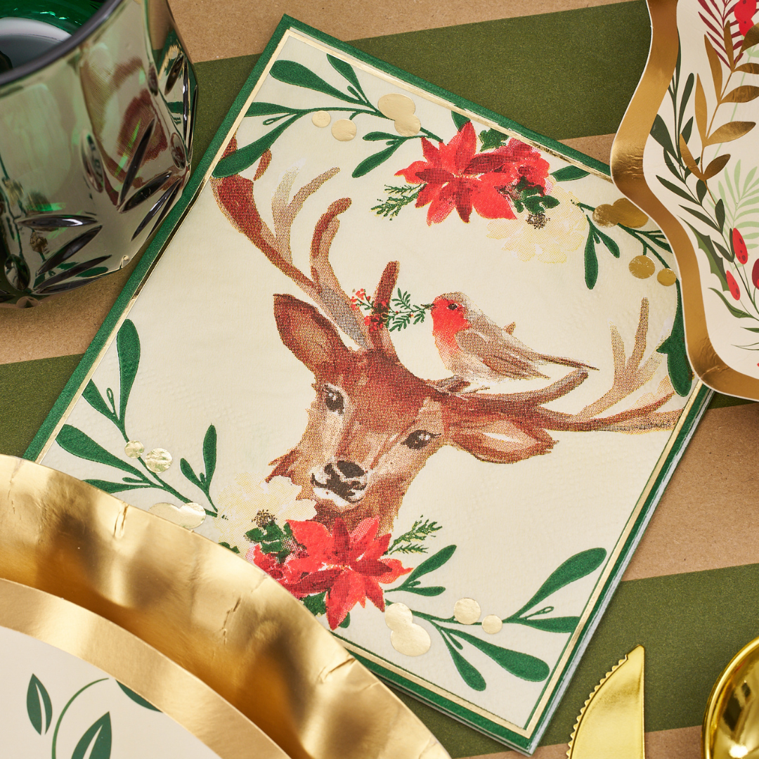 Green Acacia w/ Gold Spreader, Christmas Forest