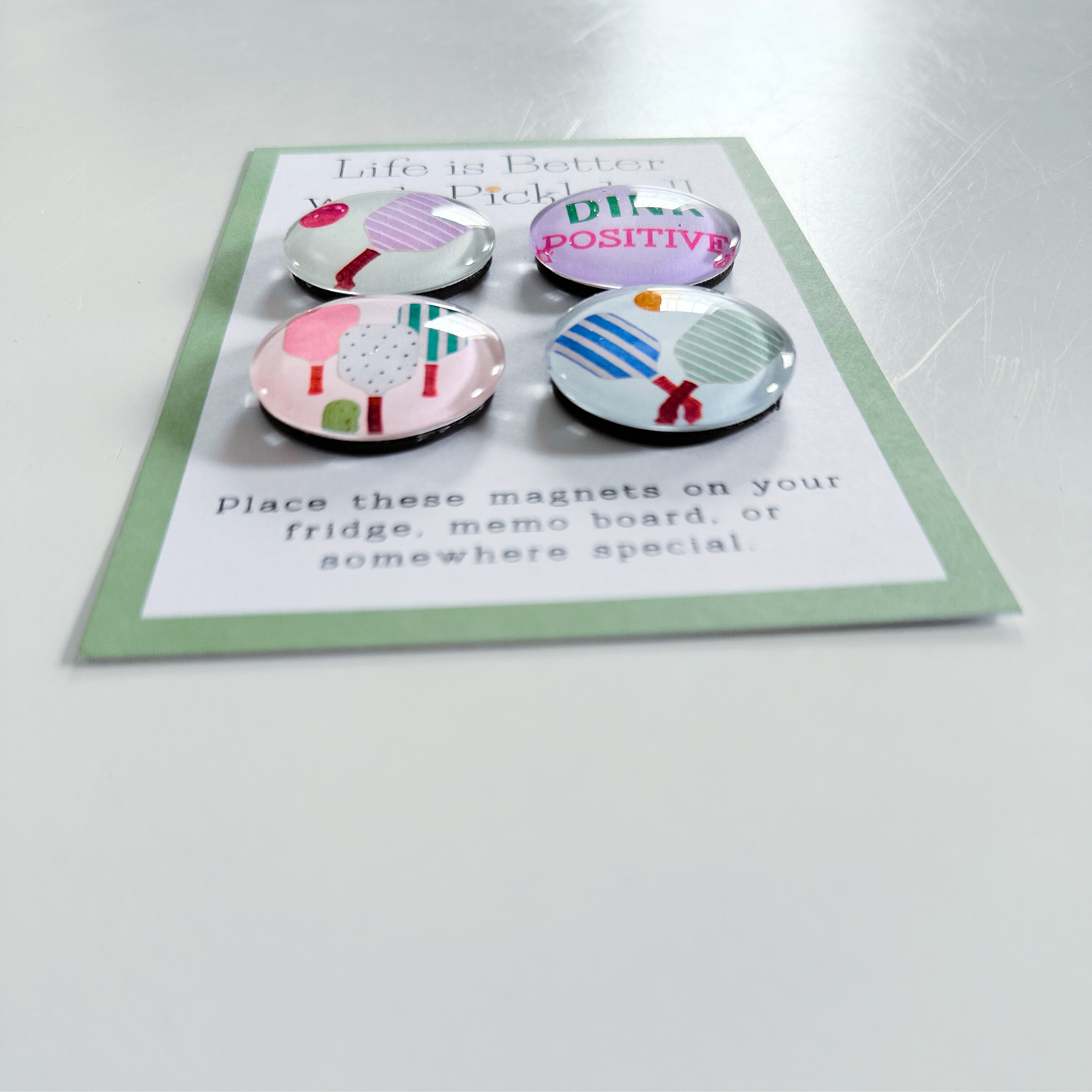 Pickleball Glass Magnet Set