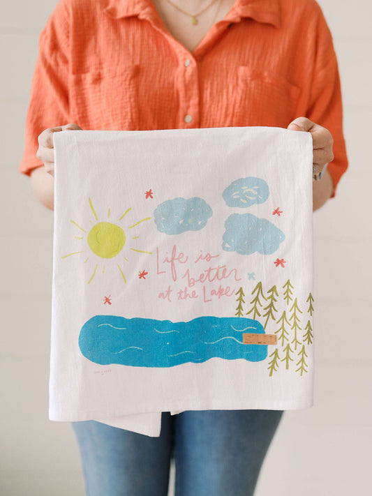 Life Is Better At The Lake Flour Sack Towel