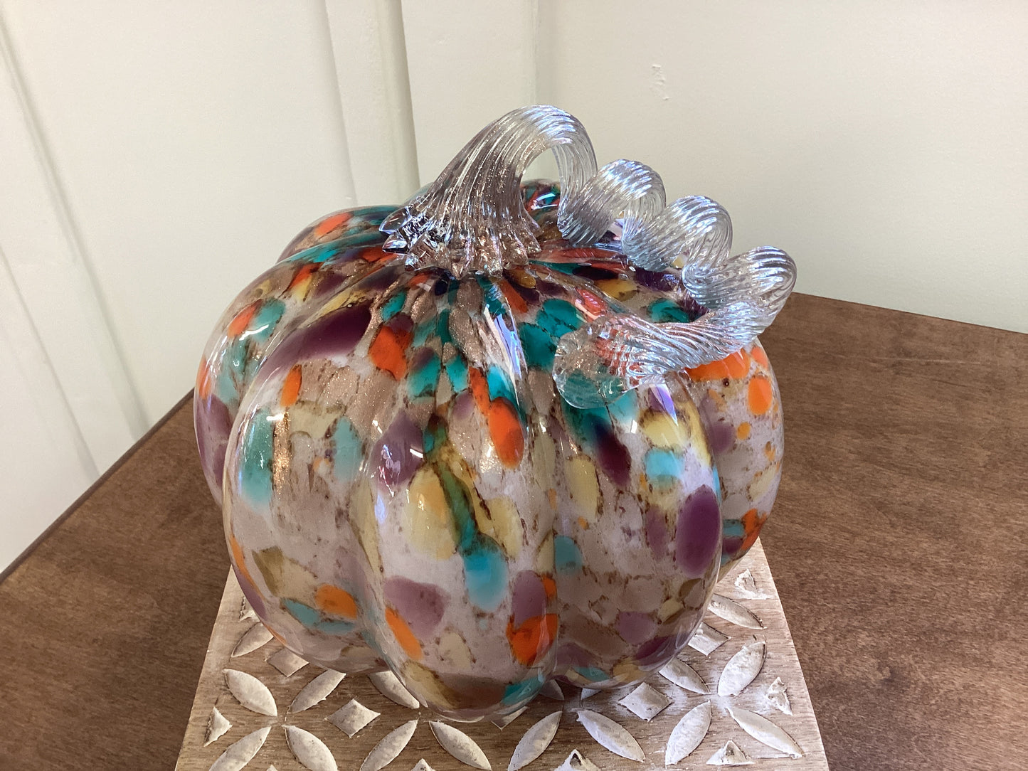 Colorful Handblown Pumpkin