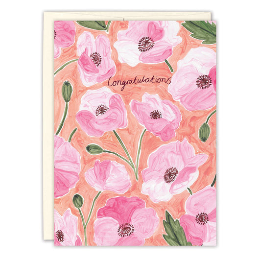 Watercolor Floral Congrats Card