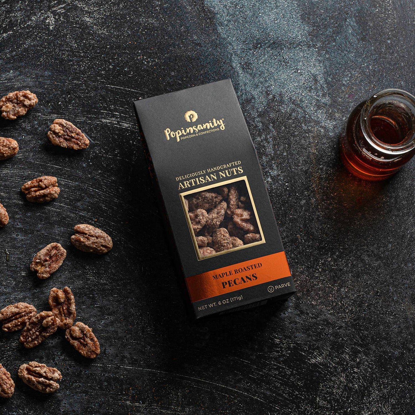 Maple Roasted Pecans | Gourmet Candied Nuts Gift | 6oz Box