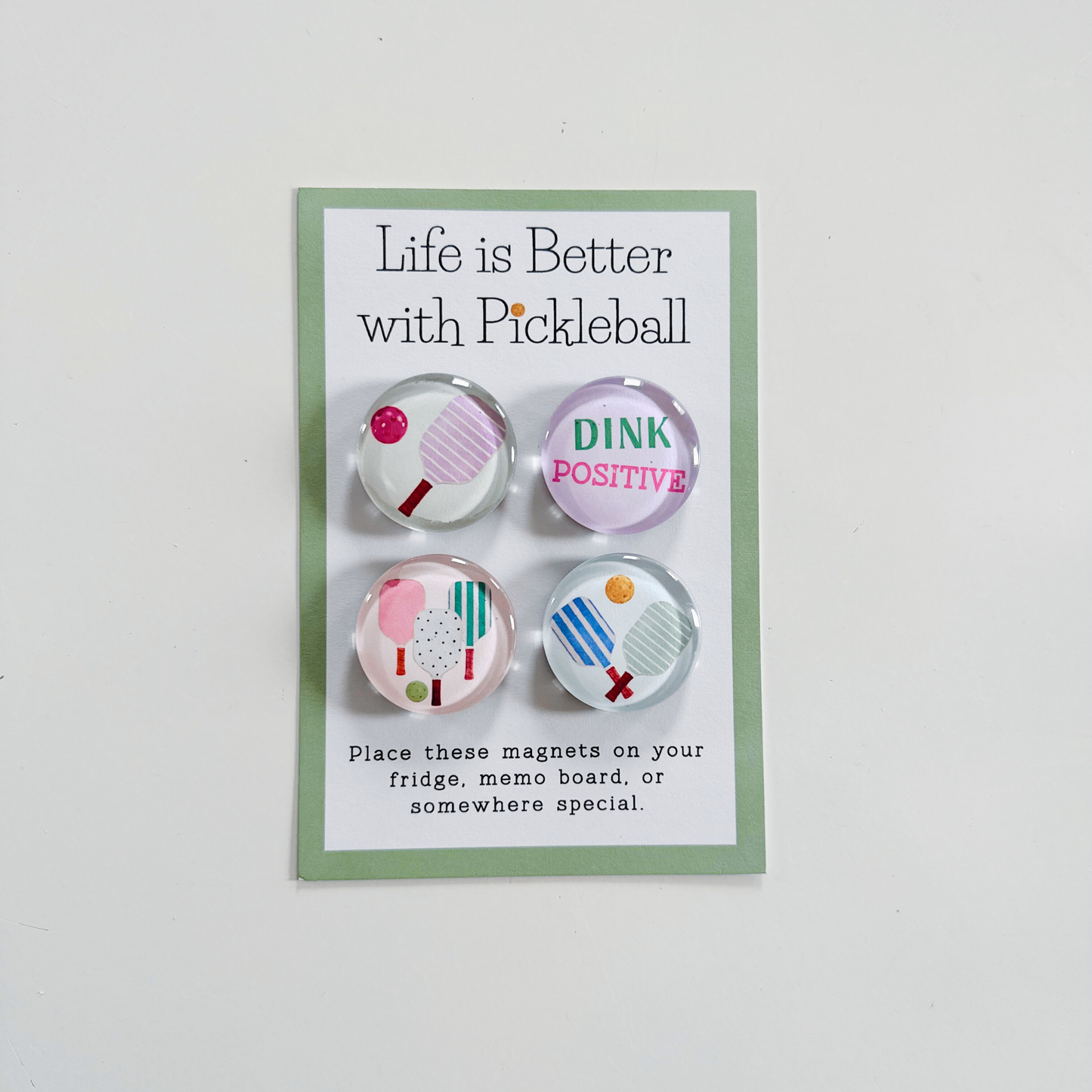 Pickleball Glass Magnet Set