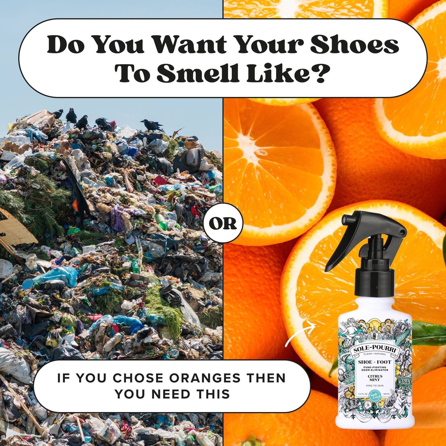Sole~Pourri Shoe + Foot Odor Eliminator, Citrus Mint 3.4oz