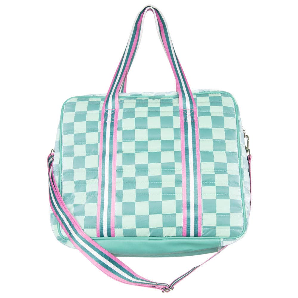 Teal Checkerprint Pickleball Duffle Bag