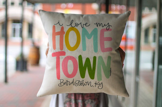 I Love My Hometown - Custom Town Square Pillow