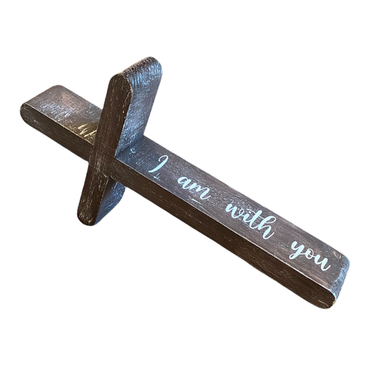 I Am With You Cross- Brown Rustic