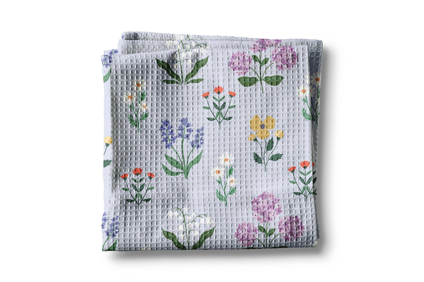Paño de cocina con collage floral primaveral para el Día de la Madre