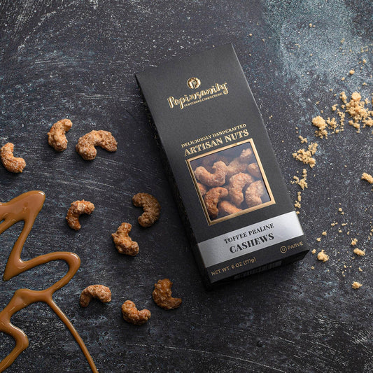 Toffee Praline Cashews | Gourmet Candied Nuts Gift | 6oz Box