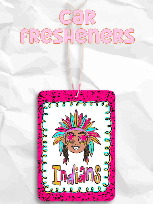  Indians mascot neon colorful car fresheners 