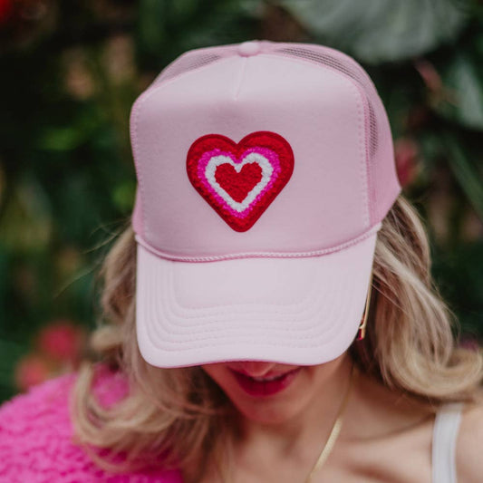 Heart Stack Chenille Patch Trucker Hat