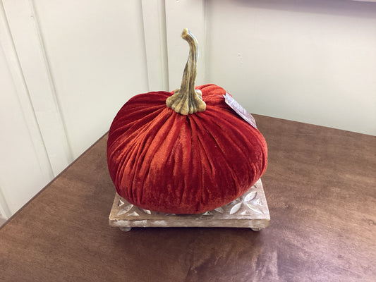 Orange Crushed Velvet Pumpkin