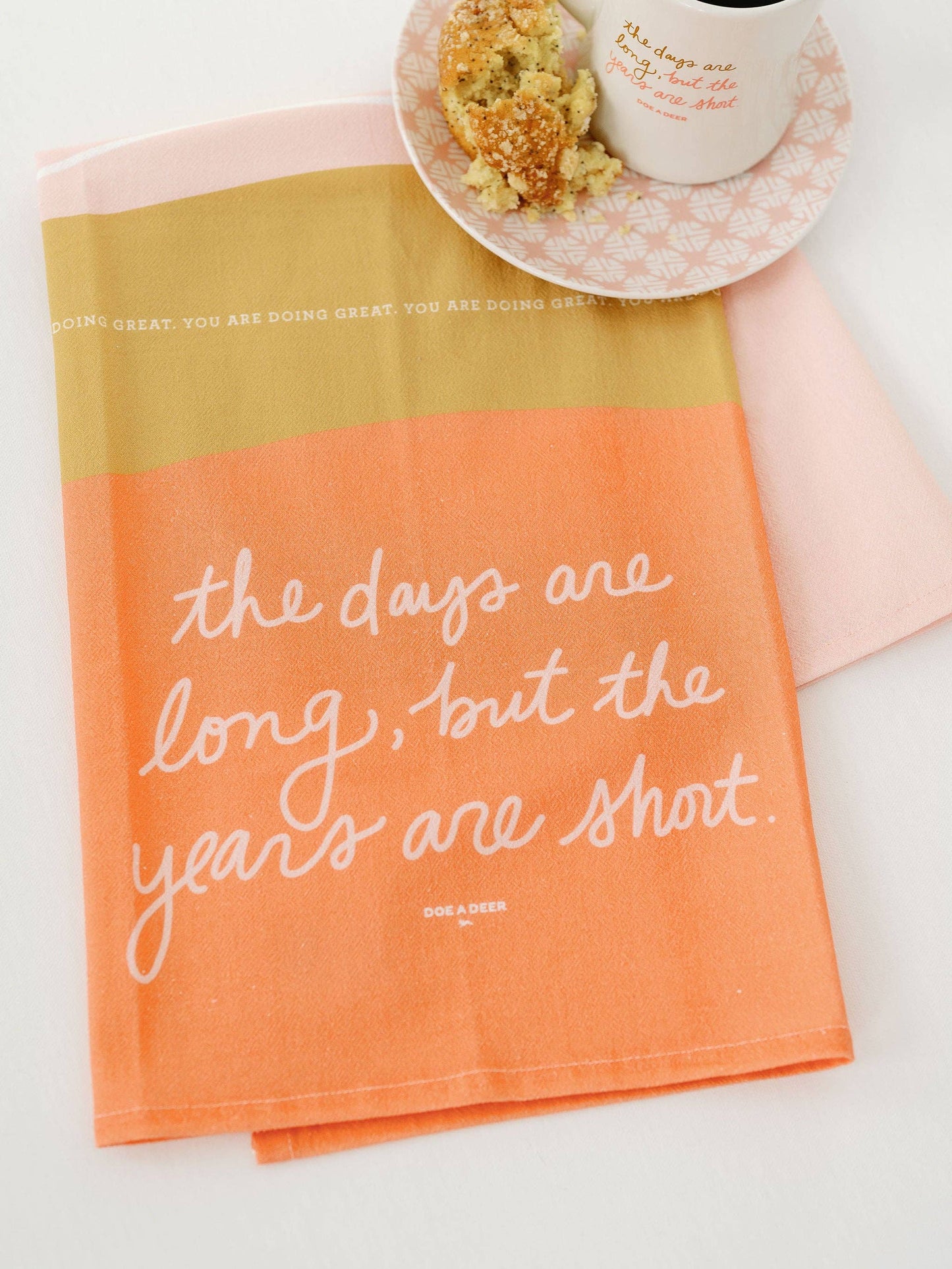 The Days Are Long Full Pattern Tea Towel | New Mom Gift