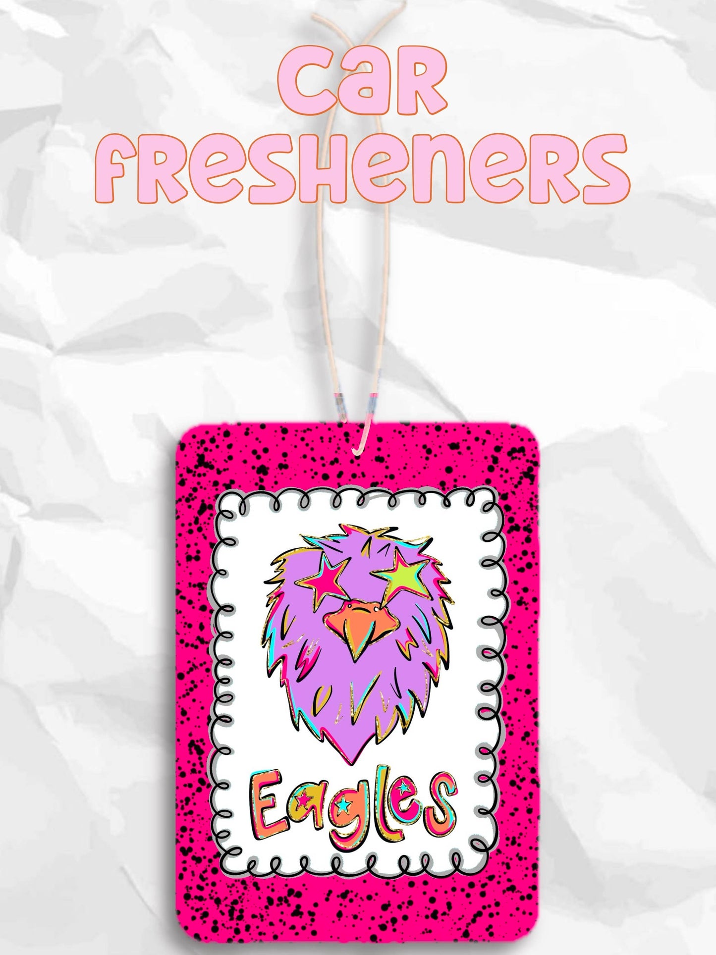 Eagles mascot neon colorful car fresheners 