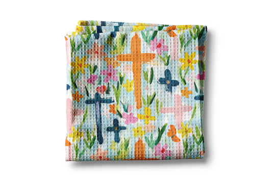 Easter Cross Christian Religious Kitchen Towel Waffle Baking