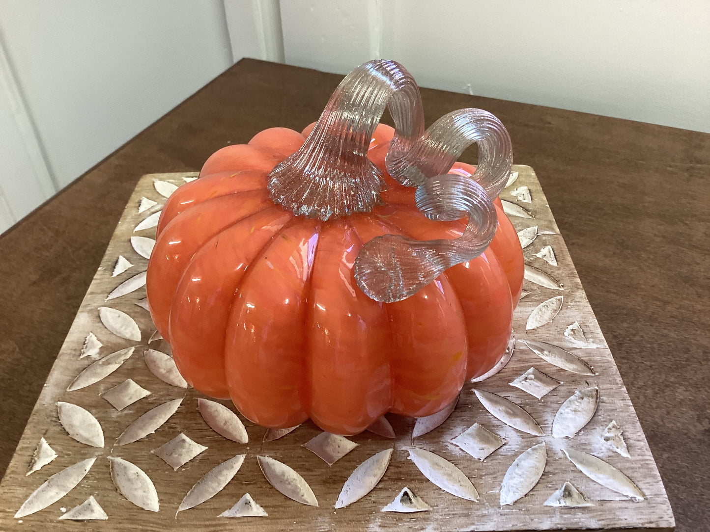 Orange Handblown Pumpkin