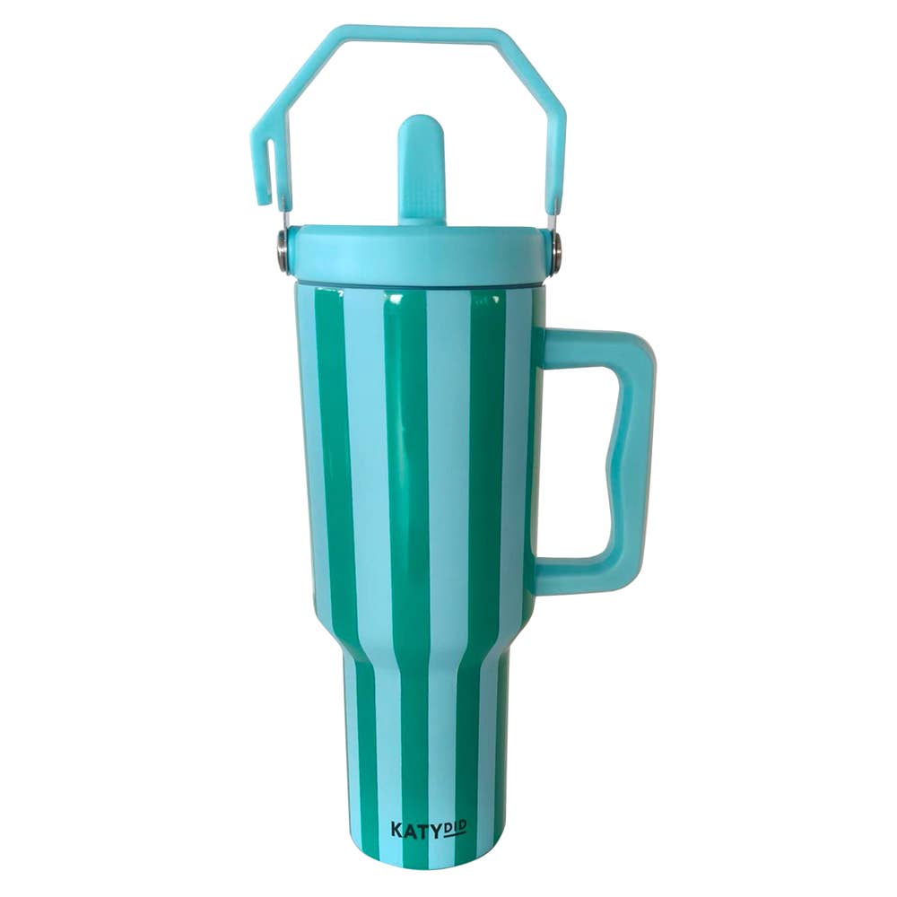Aqua and Green Striped Easter 38 Oz Cabana Jug Tumbler