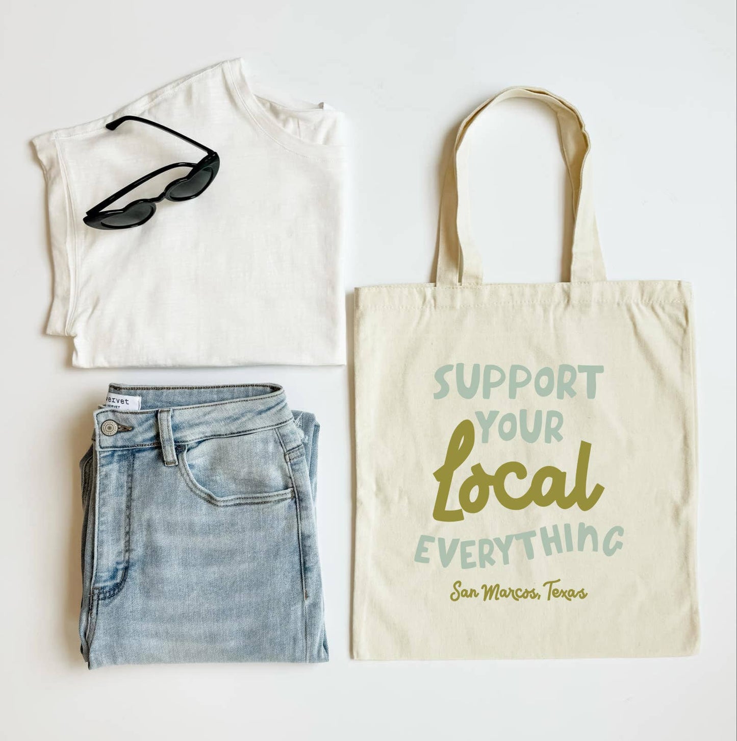 Support Local Custom Tote City Canvas Bag