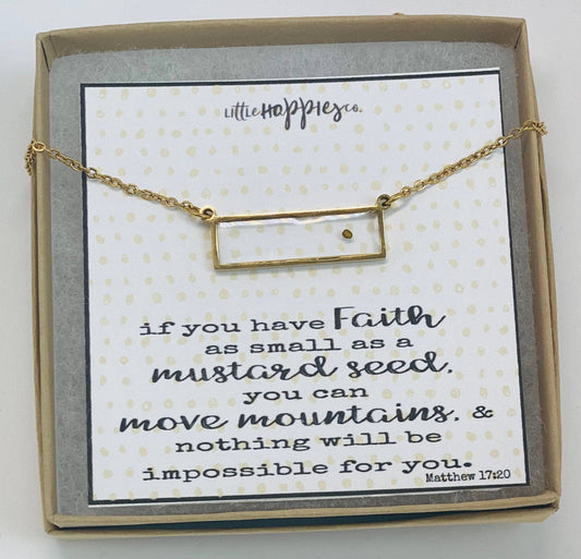 Real mustard seed necklace, Encouragement gift, Mustard seed