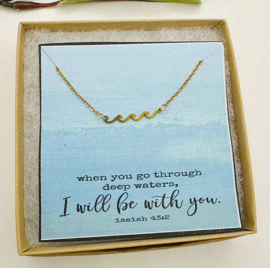 Wave Necklace, Encouragement Gift, Bereavement Gift