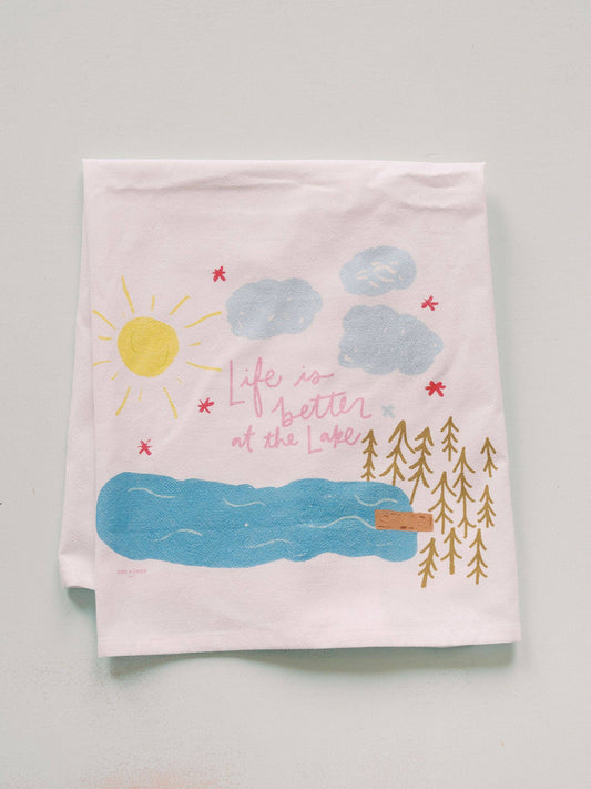 Life Is Better At The Lake Flour Sack Towel