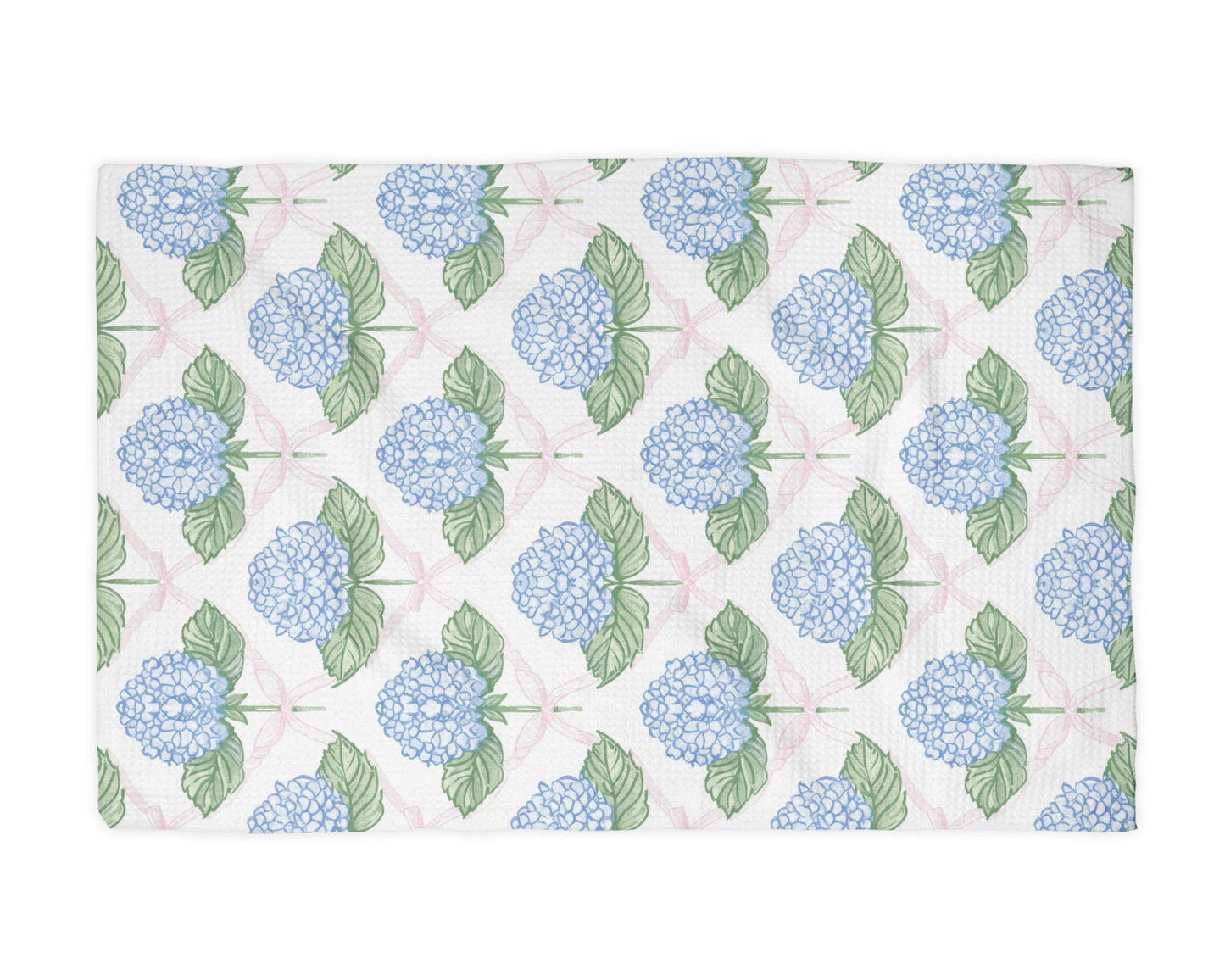 Hydrangea Flower Chinoiserie Kitchen Towel Preppy Spring