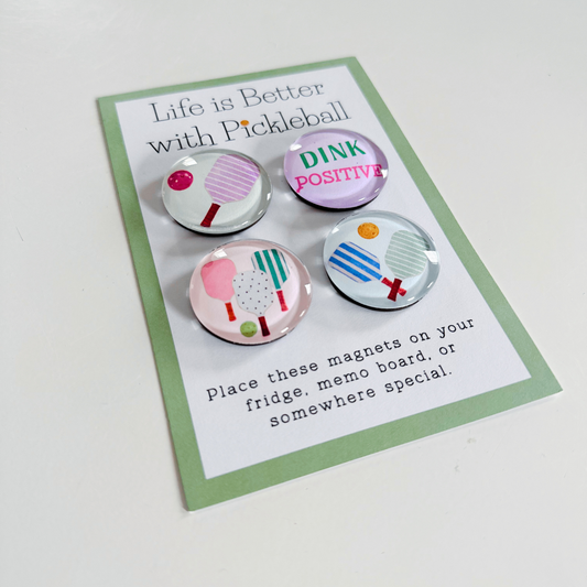 Pickleball Glass Magnet Set