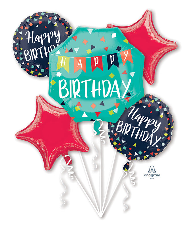 Balloon Bouquet(Happy Birthday Teal)