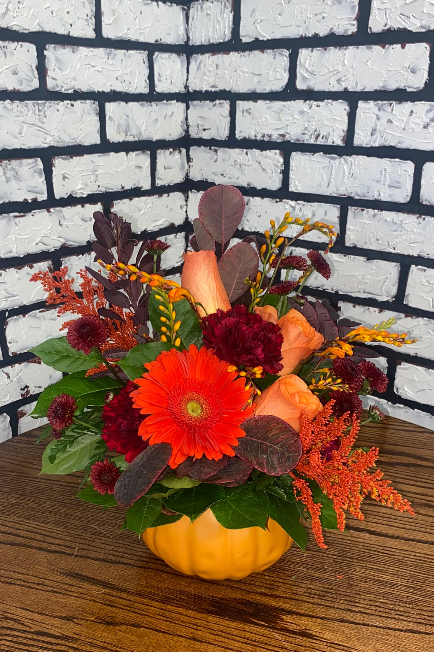 Fall Pumpkin Floral Arrangement