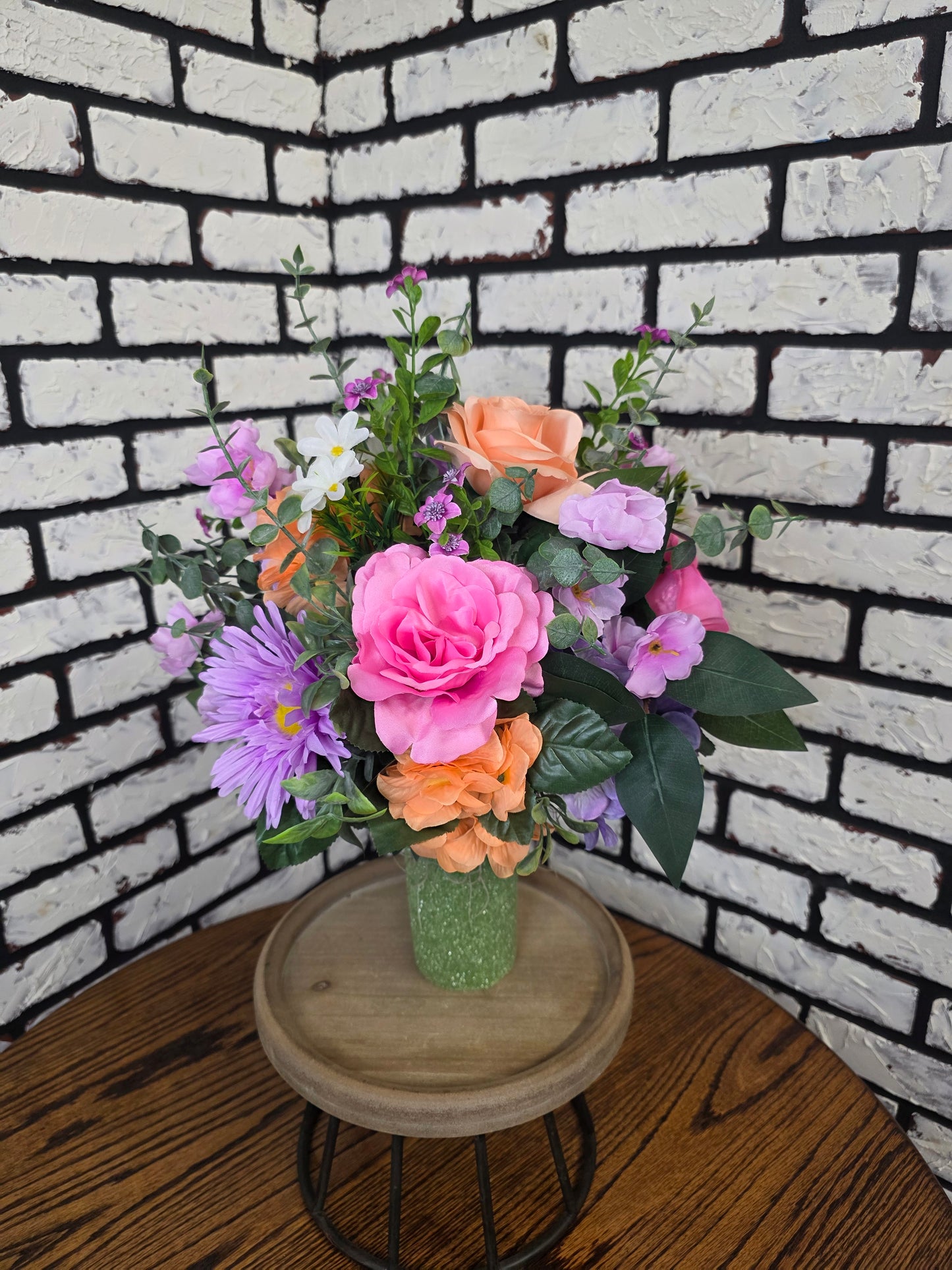 Silk Cemetery Vase Arrangements
