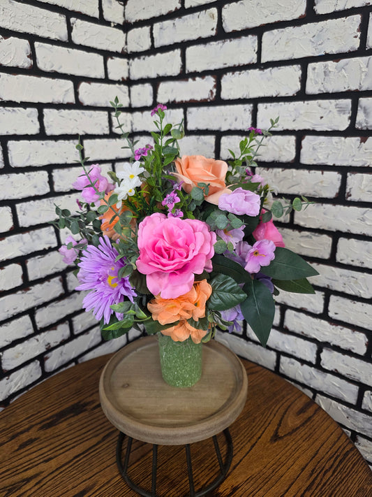 Silk Cemetery Vase Arrangements